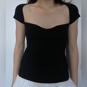 Superdown black sweetheart neckline top, size small!